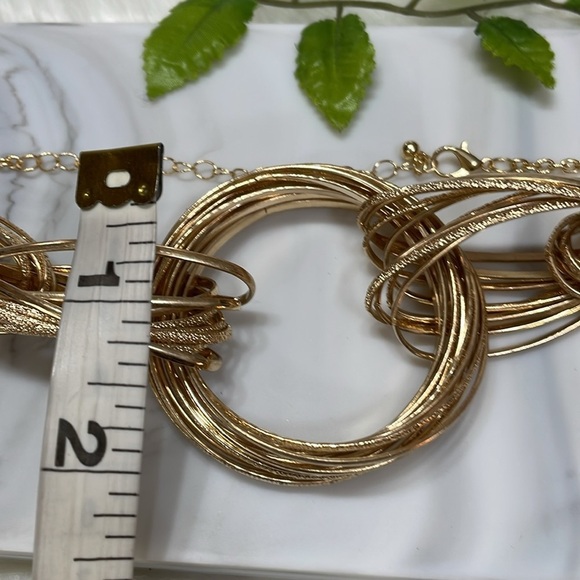 Inc International Concept Gold Statement Circle Necklace - Picture 9 of 12